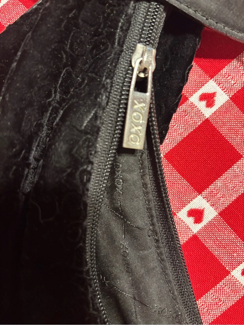XOXO Black Hobo Bag with Stud Accents velvet feel - vintage Y2K